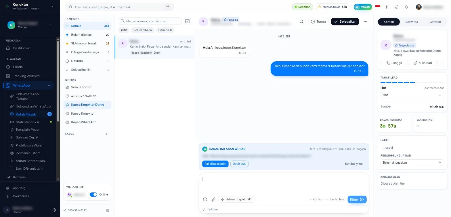 Balasan dari Kotak Masuk Konektor dengan status tersampaikan